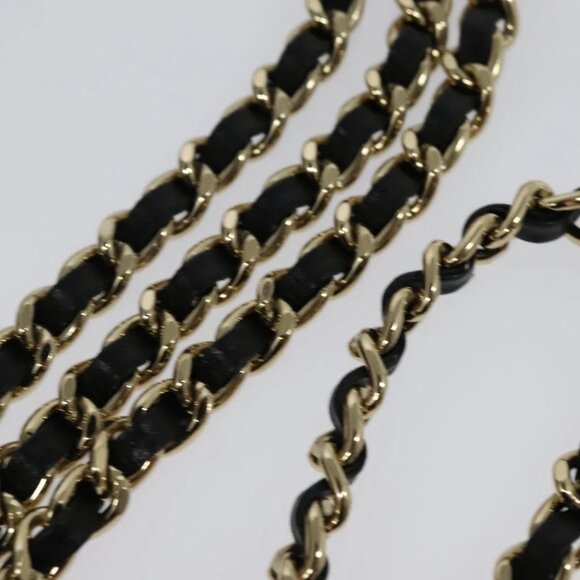 CHANEL Deauville line COCO Mark Chain Wallet Raffia Navy Gold CC Auth 127827 - Picture 9 of 14